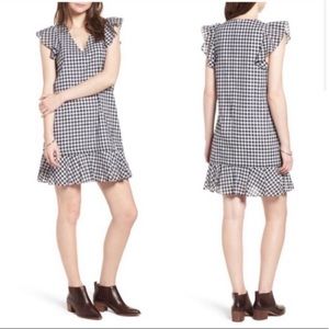 New Madewell Ruffle Gingham Shift Dress Sz 10